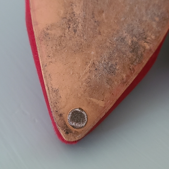 Vintage 1950s Red Satin Pumps size 6 - Picture 9 of 10